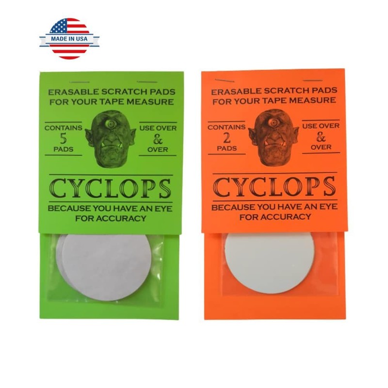 CYCLOPS Erasable Scratch Pads for Tape Measure, Construction, Woodworking Tool