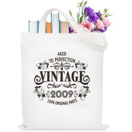VivaJoy 16th Birthday Gifts Girl, Canvas Tote Bag, Sweet 16 Gifts for Girls, Presents for Her, Presents for Girls Daughter Friend Sister, Reusable Shopping Bags