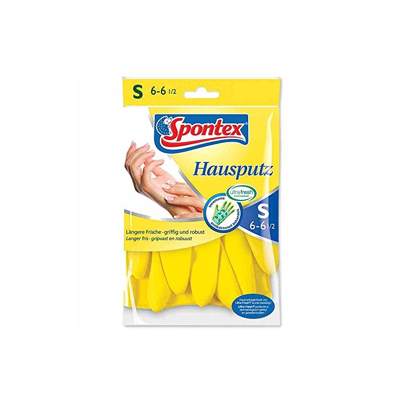 Spontex 121-10026 House Cleaning Gloves Size S Yellow (1 Pair)