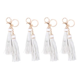 5.9'' 8pcs PU Leather Tassel With Lobster Swivel, Keychain For Handbag Phone Car Key Jewelry DIY GD189, 5.9 inch, Faux Leather, no
