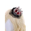 Kawaii-Story C-107-2 Silver Crown Red Rose Bow Black Lace Ruffle