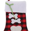 Christmas Stocking Dog Paw Shape Plaid Decorative Gift Bag Christmas