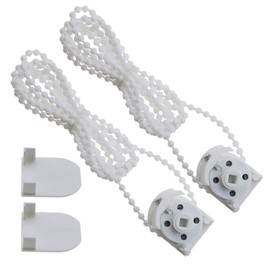 YINETTECH 2 Pcs Roman Blind Pulley Sidewinder Chain Mechanism Direct Drive Blind End Control Unit With 2 Meter White Bead Chain Accessories