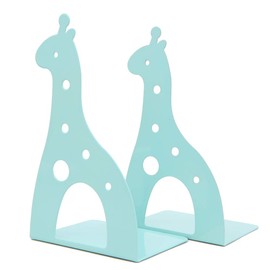 Cute Cartoon Giraffe Shape Nonskid Metal Bookends Book End Books Holder Desk Organizer for Kids Gift Home Office Decoration (Green)