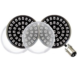 Eagle Lights Midnight Edition Rear LED Turn Signals, Running Lights and Strobing Brake Lights compatible with Harley Davidson Motorcycles - Includes Clear Lenses
