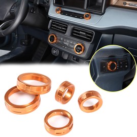 TOYCIDFG Center Console Switch Button Cover Trim for Ford Maverick 2022 2023 2024, Air Conditioner Volume Control Knob Cover Mecha Style (Orange)