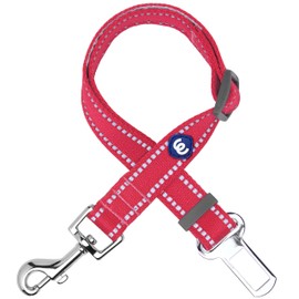 Blueberry Pet Essentials Pastel Color Reflective Dog Seat Belt Tether, Very Berry, Durable Safety Car Vehicle Seatbelts Leads Use with Harness