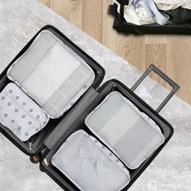 10 Packing Cubes for Suitcases – Luggage Organiser in Various Sizes – Mesh Travel Packing Cube Set in Assorted Colours (Cactus 10 Mixed Sizes)