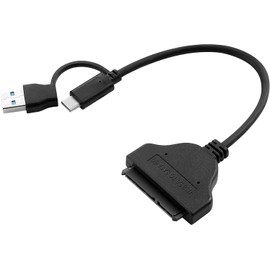 SATA-auf-USB-Kabel, 2-in-1 USB-C/USB 3.0 auf SATA III-Festplattenadapter, kompatibel mit 2,5-Zoll-HDD und externem SSD-Konverter, Datenübertragung für MacBook Pro Air 2022, Surface Go, Laptop, PC