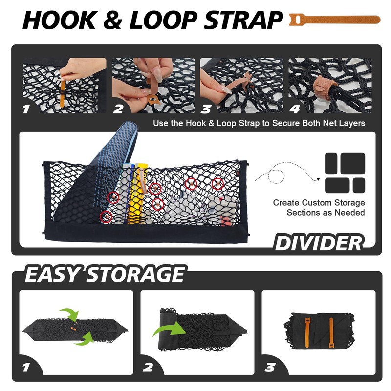 Muslogy Truck Bed Cargo Net Trunk Netting Compatible with 2022-2025