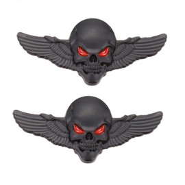 Pack of 2 Skull Emblem Car Sticker 3D Skull Badge Car Styling Sticker Accessories for Car Motorcycle