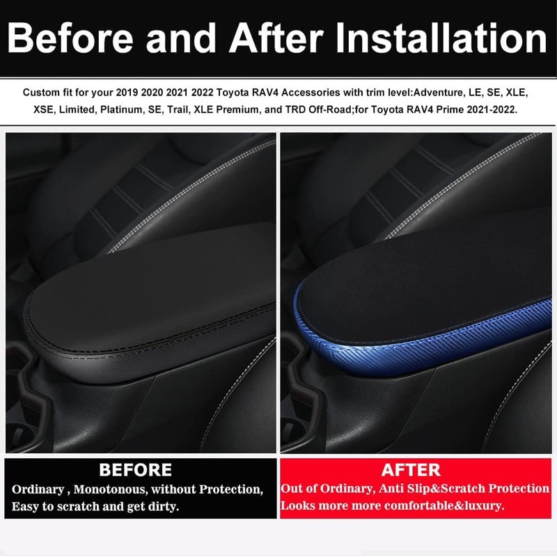 Auprite Center Console Armrest Cover for Toyota RAV4 2019-2023 2024,