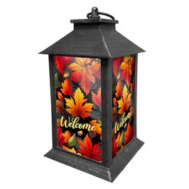 Briarwood Lane Fall Lantern 13.5" x 5.5" x 5.5" Autumn Color Leaves for Fall Lantern