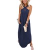 ANRABESS Women’s Casual Summer Maxi Dress Sexy Slit Side Sleeveless
