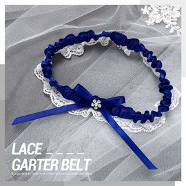 EVAZEN Bride Wedding Garter White Lace Floral Garters Bowknot Stretch Leg Garter Set Bridal Accessories for Women and Girls