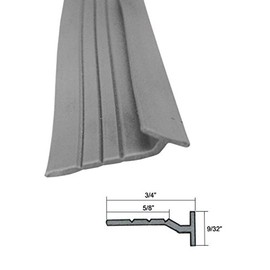 Angled Gray Framed Shower Door Tear-Away Strike Vinyl - 7 ft Long