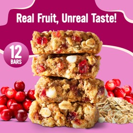 Cooper Street Granola Bakes - Soft Baked Oats, Grain & Seeds Breakfast Granola Cookie Bars - Nut & Dairy Free, Low Sodium, Healthy Lunchbox Snacks for Kids & Adults - Oatmeal Cranberry - 12 Pack