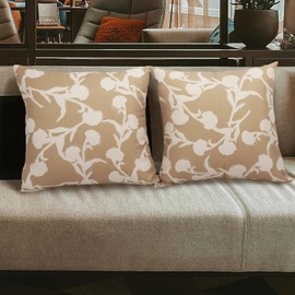 Betadistor Throw Pillow Case Cushion Covers Modern Decorative Square Cushions for Sofa Pillowcases for Couch Livingroom Sofa Bed with Invisible Zipper 45x45cm 2 Packs, Light Coffee, 521-0454