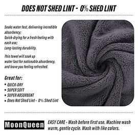 MOONQUEEN - Paquete 6 toallas de mano alta calidad, secado rápido, microfibra de terciopelo coral, altamente absorbentes, usos múltiples como hotel,  