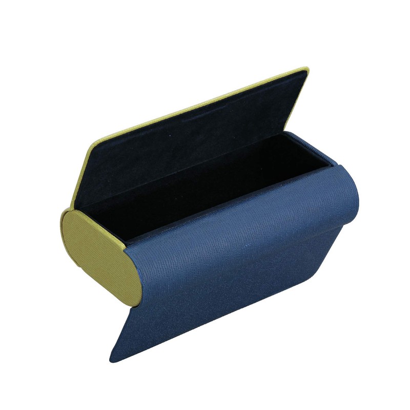 Pearl Glasses Case Green Hard Magnet Synthetic Leather 2 Piece