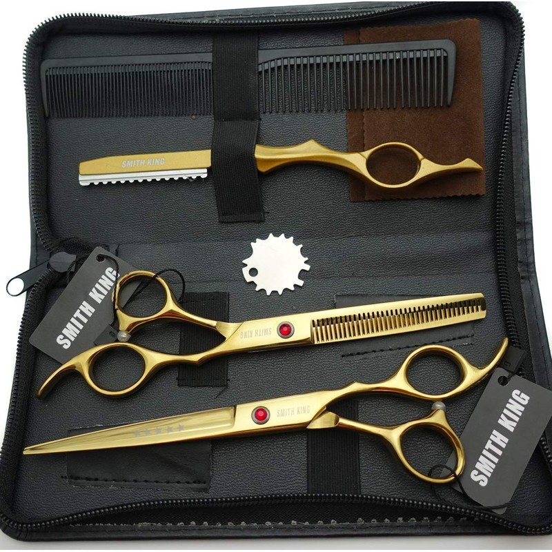 7.0 Inches Professional hair cutting thinning scissors set with razor