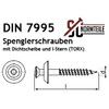 Pack of 100 Spengler Screws with Sealing Washer 20 mm