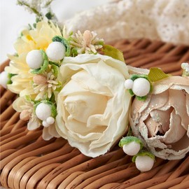 regalo Baby Hair Band Garland Lace Headdress Hair Accessories Baby (Cream)