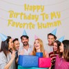 SKTMH Happy Birthday To My Favorite Human Banner Funny Gold