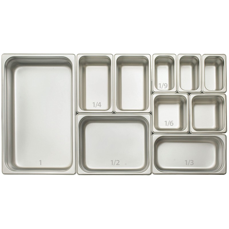 Winco Sartén de vapor antiatascos, 1/6 por 4 pulgadas, peso