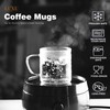 LUXU Glass Coffee Mugs Set of 4,14 oz Clear Coffee