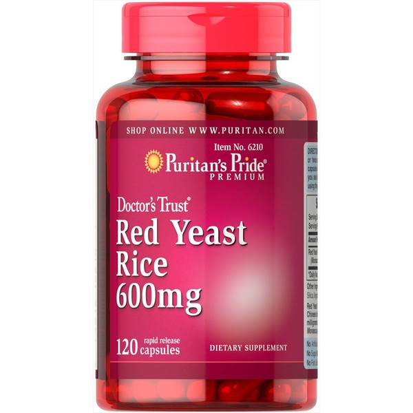 Puritans Pride Red Yeast Rice 600 Mg, 120 Count