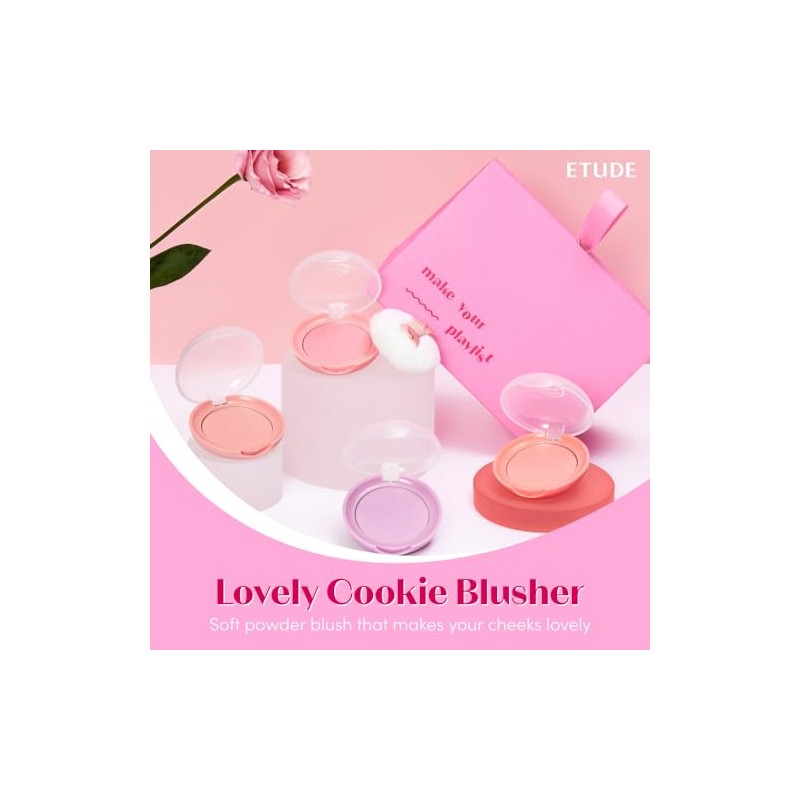 Etude Lovely Cookie Blusher Pk002 Grapefruit Jelly Rubor Polvo Brillante