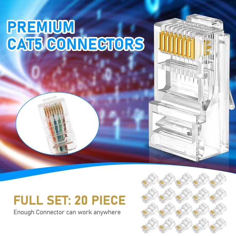 RJ45 Crimp Tool Kit for Cat5 Cat5e Cat6, Ethernet Crimper