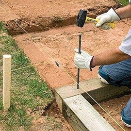 USA Made - (20-Pack) Rebar Ground Anchor Stakes 12 inch #3 Heavy Duty 3/8 Inch Round (20)