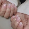 MERVF Short Press on Nails Square Fake Nails White Ombre