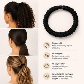 5 Pack Satin Hair Bobbles, Smooth Silk Scrunchies Elastic Hair Bands for Women, Anti-Frizz No Crease Ponytail Holders, Premium Daily Hair Accessories for All Hair Types