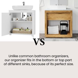 Hair Organizer , Hair Tools Organizer ABS Plastic with 2 Levels to Organize , Sliding Basket for Easy Access , Organizer for Straightener , Blow Dryer , Curler , Hair Care and Styling Tool Storage