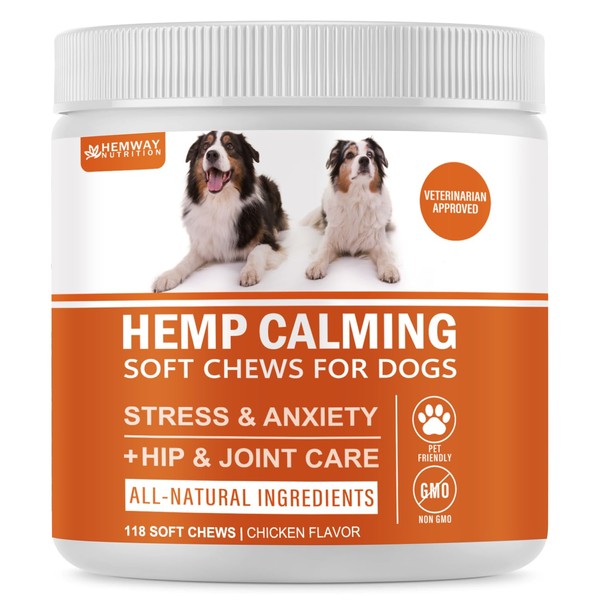 HEMWAY NUTRITION Hemp Calming Chews for Dogs - 118 Count