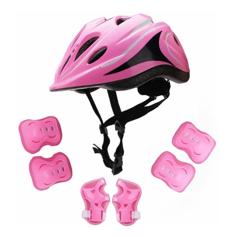 Casco Protección Niños Rodilleras Muñequeras Coderas Kit