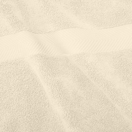 SUPERIOR Zero Twist 100% Cotton Towel Set - 3-Piece Set, Extra Soft Bath Towel, Face Towel and Hand Towel, Long-Staple Cotton Towels, Ivory