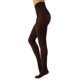 CALZITALY opaque colour tights, thick tights, microfiber 3D pantyhose, 80 den | S, M, L, XL, XXL, 3XL, 4XL | Italian hosiery (XL, Brown)