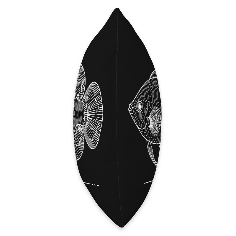 Elegant Line Art Dwarf Gourami Fish Throw Pillow