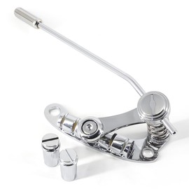 Ogdni Electric Guitar Vibrato Tailpiece Tremolo Bridge and Tune-O-Matic Roller Guitar Bridge Fit for LP SG Style Guitar (chrome)