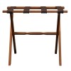 Homeroots Hotel Light Walnut Folding Luggage Rack With Four Straps
