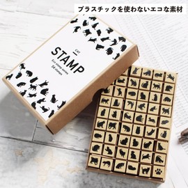 Black Cat Goods, Miscellaneous Goods, Cat Stationery, Cute, Cats, Stylish, Hanko, Wooden Rubber Stamp, 54 Pieces, Set, Gift, Cute, Made in Japan