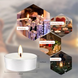 50 Pcs Tea Light Candles Tealights for Wedding Dinner Birthday Party Valentine, Blue