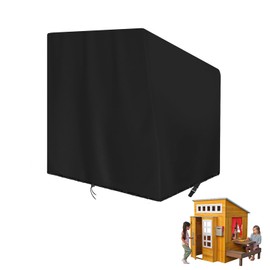 Andacar Outdoor Playhouse Cover for Kidkraft Wooden Playhouse, Waterproof Kids Playhouse Cover Dustproof Play Houses Cover for Kids Outside Black-76 Lx51 Wx61 H