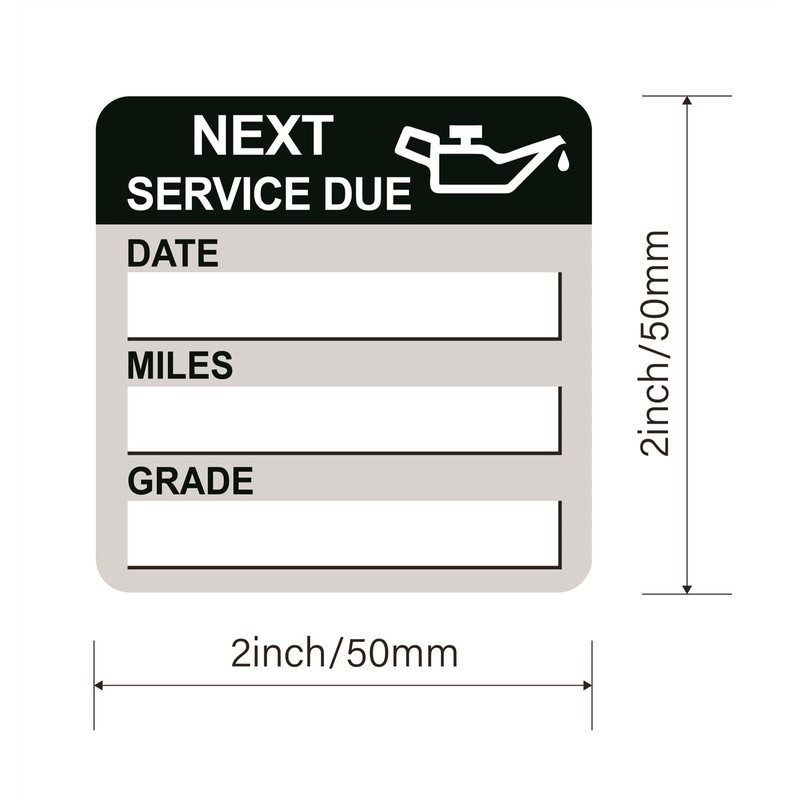 Oil Change Sticker Static Cling,2inch 60pcs Black Service Remind Window