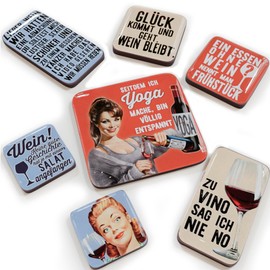 LANOLU Wine Fridge Magnets Set, Funny Magnets with Sayings, Set of 7 Fridge Magnets, Decorative Kitchen