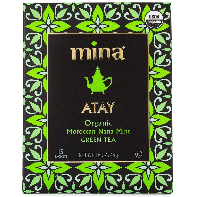 Mina Atay Moroccan Nana Mint Organic Green Tea, 15 Biodegradable